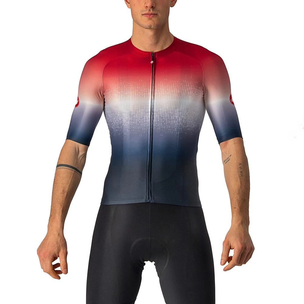 Castelli Aero Race 6.0 Cycling Jersey Men Savile Blue Pro Red 2 Castelli Aero Race 6.0 Cycling Jersey Men Savile Blue Pro Red - Image 2