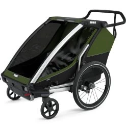 Thule Chariot Cab 2 Bike Trailer 2 Seats Cypress Green 2022 12 Thule Chariot Cab 2 Bike Trailer 2 Seats Cypress Green 2022 -Cycling Craze 30401255977D Thule Chariot Cab 2 CypressGreen