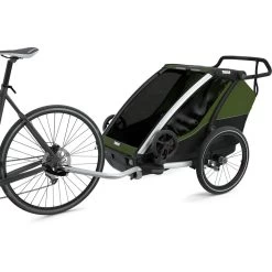 Thule Chariot Cab 2 Bike Trailer 2 Seats Cypress Green 2022 13 Thule Chariot Cab 2 Bike Trailer 2 Seats Cypress Green 2022 -Cycling Craze 30401255977E Thule Chariot Cab 2 CypressGreen