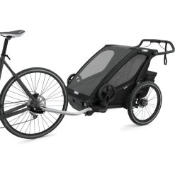 Thule Chariot Sport Bike Trailer 2 Seats Midnight Black 2023 -Cycling Craze 30401256086E Thule Chariot Sport2 Black
